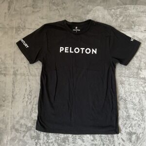 PELOTON Bike Cycling Run Black Century 100 Rides T-Shirt Women's Size SMALL #441